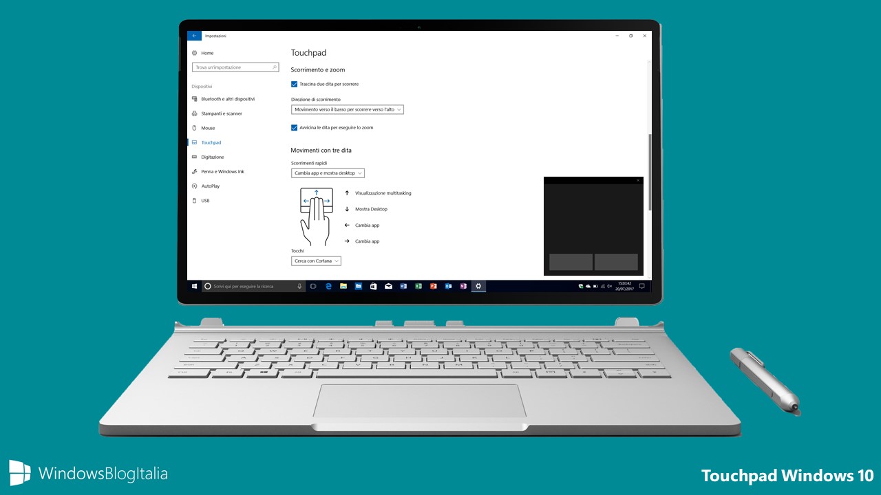 Personalizzare il touchpad nei PC e tablet Windows 10