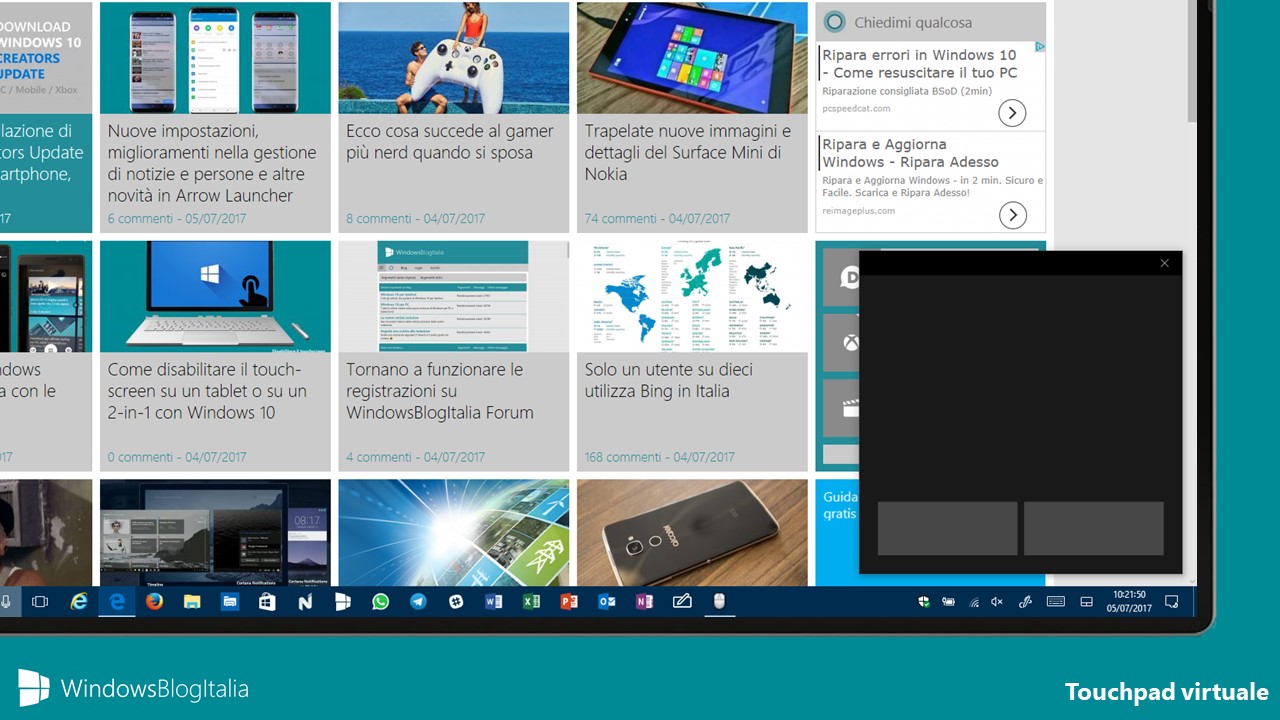 Touchpad virtuale