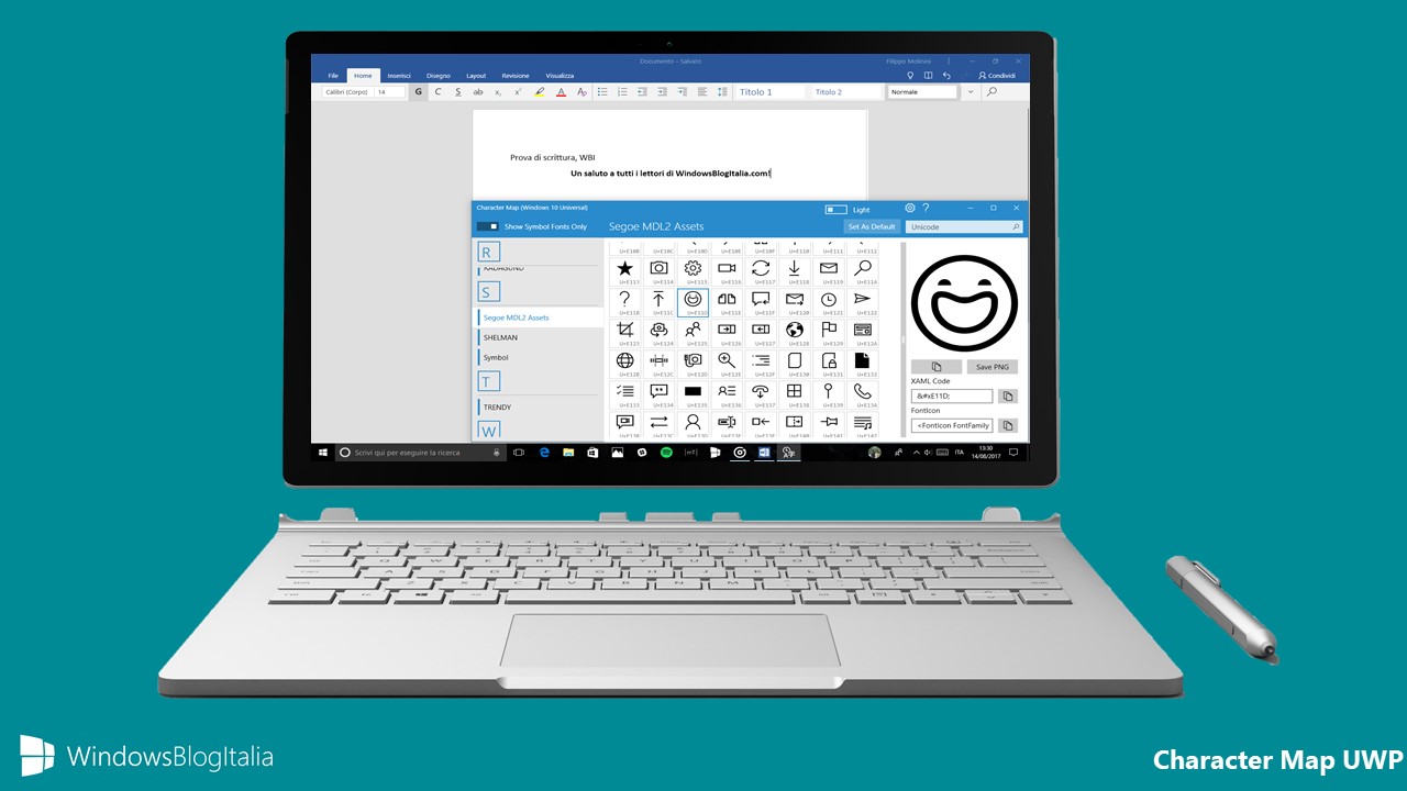 Character Map UWP PC tablet Windows 10