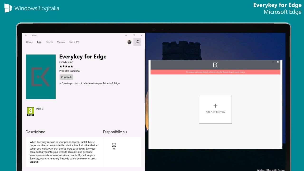 Everykey, l'app e l'estensione per Microsoft Edge della chiavetta di sicurezza universale