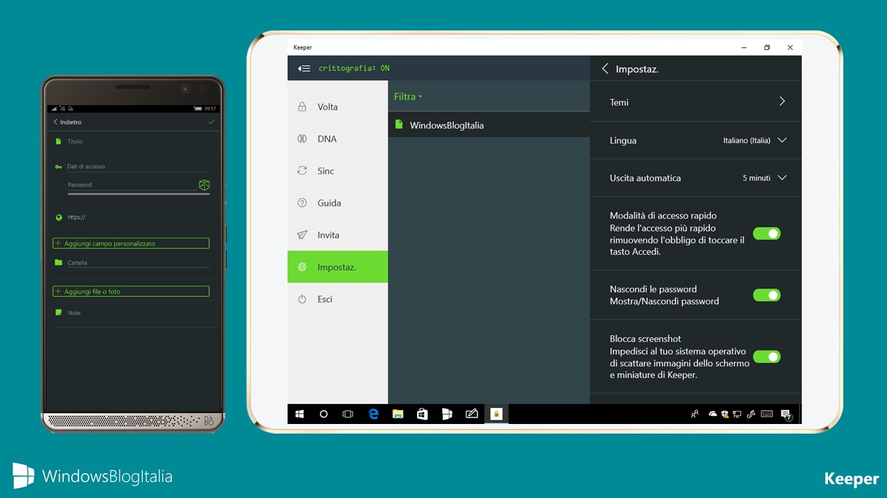 Download Keeper, l'app per gestire le password per PC, tablet e smartphone Windows 10