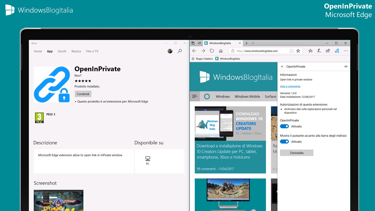 Disponibile l’estensione OpenInPrivate per Microsoft Edge