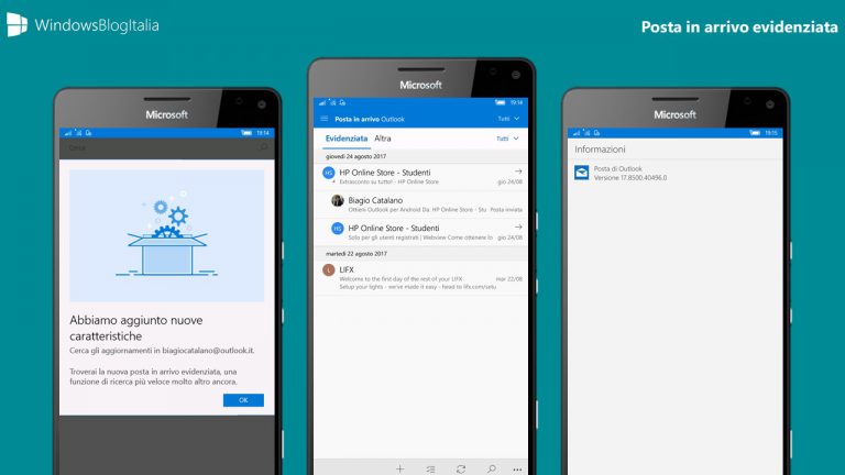 Nell'app Posta Di Windows Dove Si Trova Il Menù Tutti La Posta evidenziata fa la sua comparsa nell’app di Windows 10 Mobile