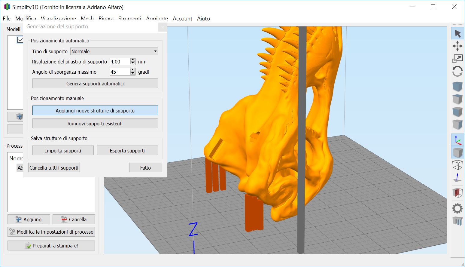 Supporti manuali in Simplify3D