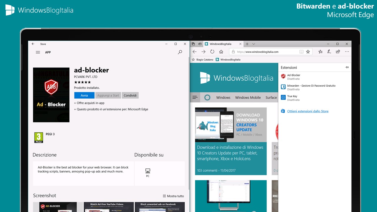 Bitwarden e ad-blocker