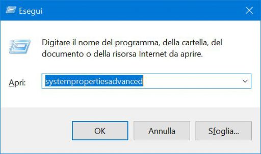 proprietà avanzate sistema