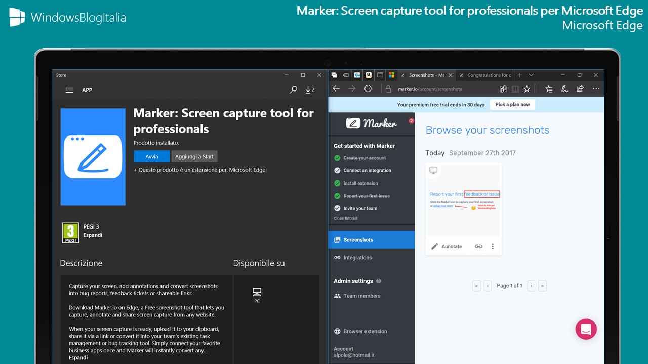 Marker estensione browser Edge
