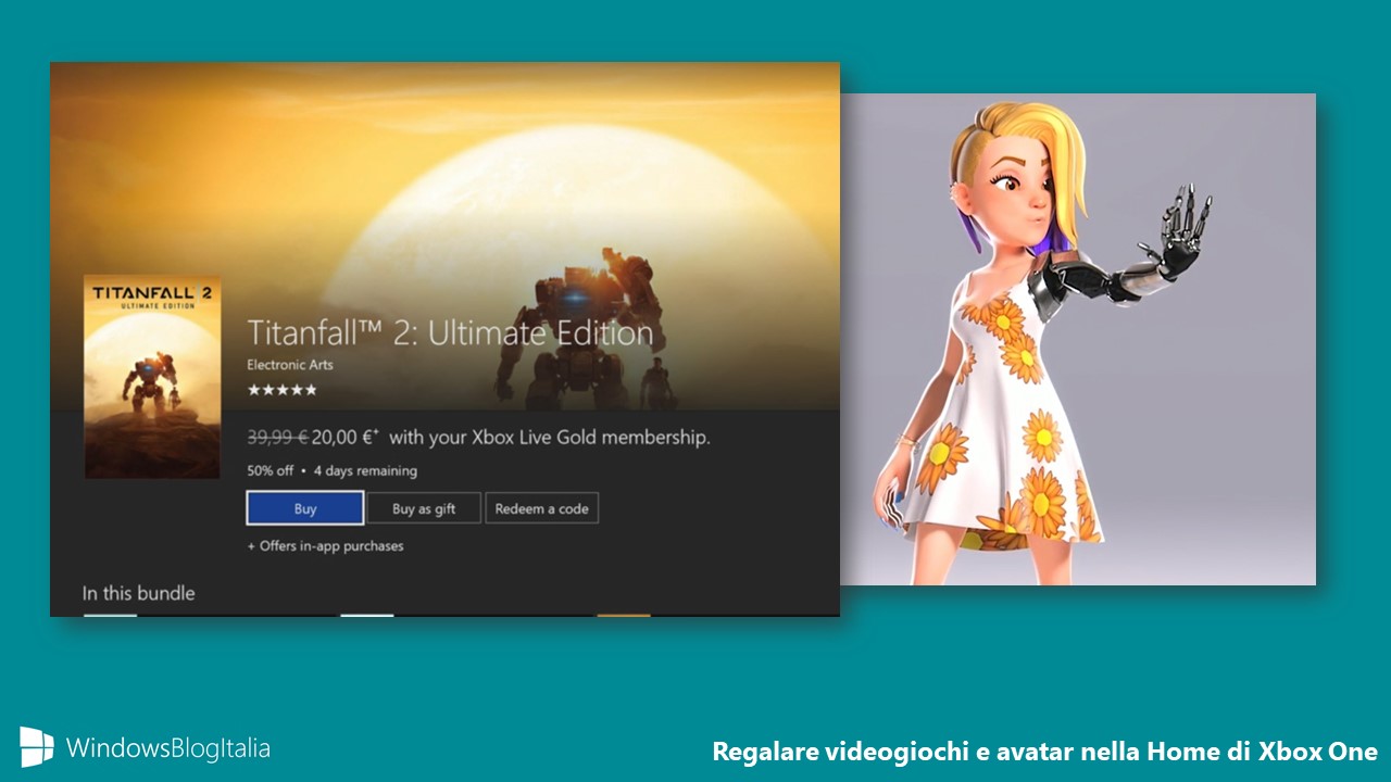 Regalare videogiochi avatar home Xbox One