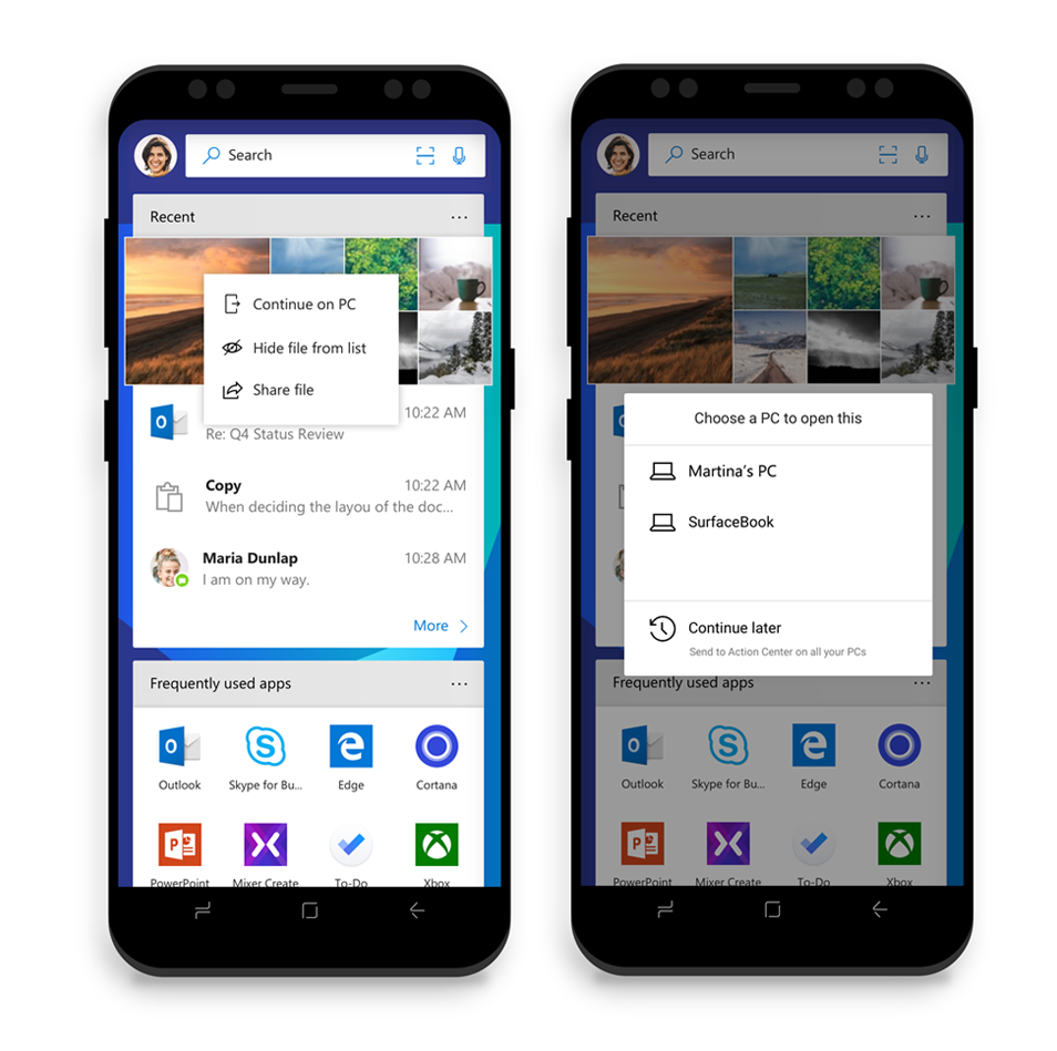 Microsoft Launcher per Android Continua sul PC