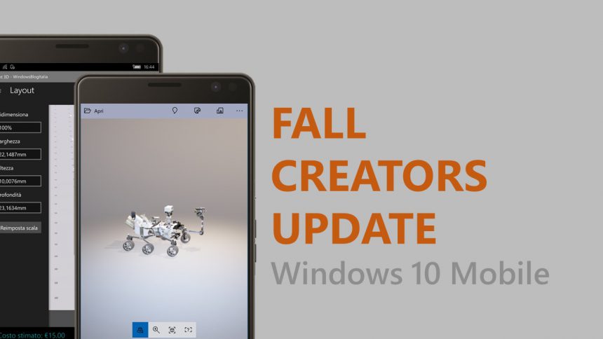 Windows 10 Mobile Fall Creators Update (feature2) verrà rilasciato ...
