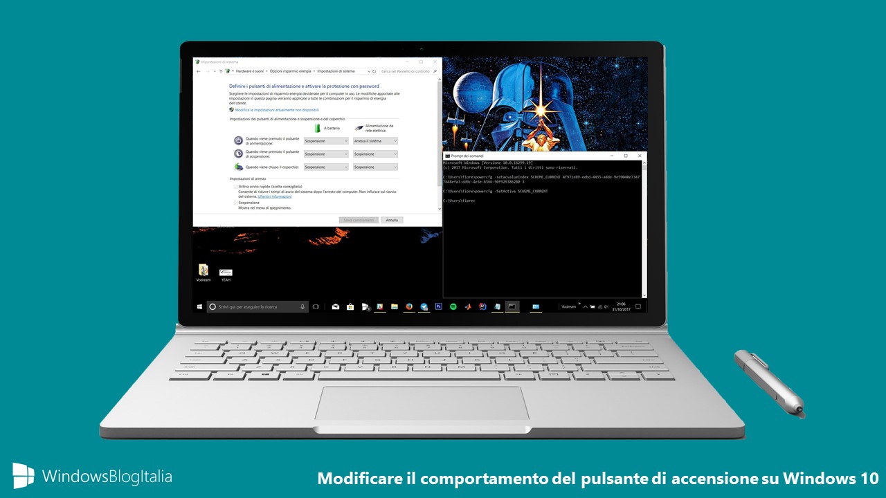 Tasto di accensione Windows 10