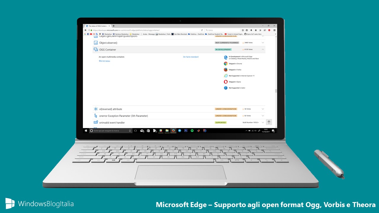 Microsoft Edge open format ogg vorbis theora