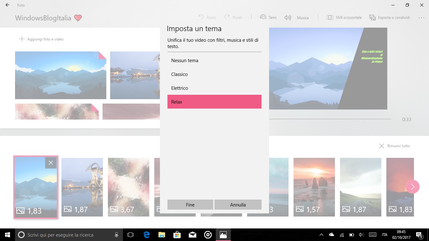 Story Remix Windows 10 Fall Creators Update editor temi video