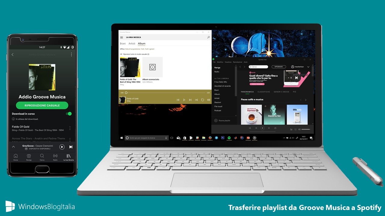 Trasferire playlist da Groove Musica a Spotify