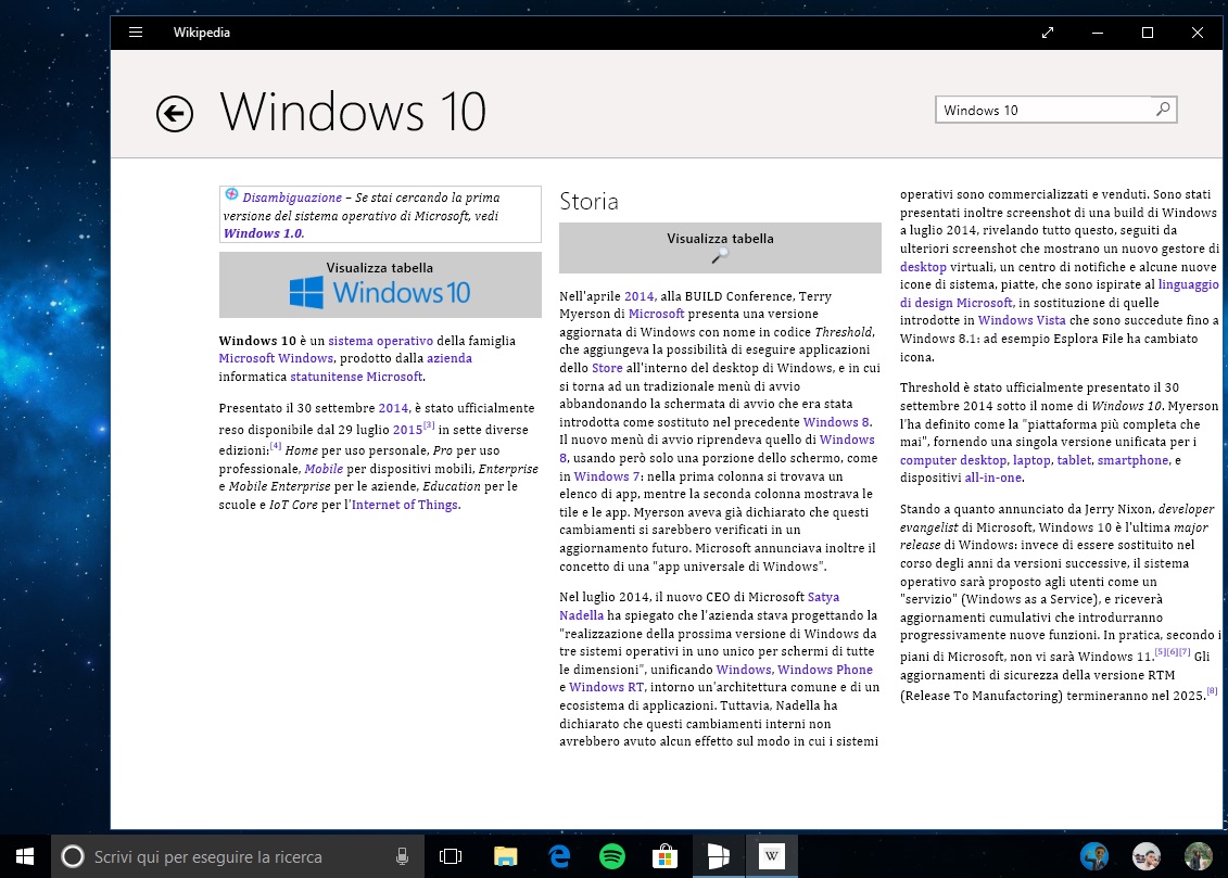 Wikipedia app ufficiale Windows 10