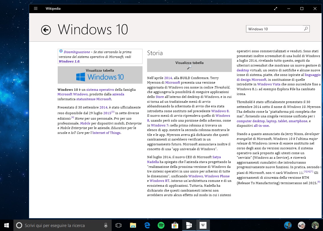 Wikipedia app ufficiale Windows 10