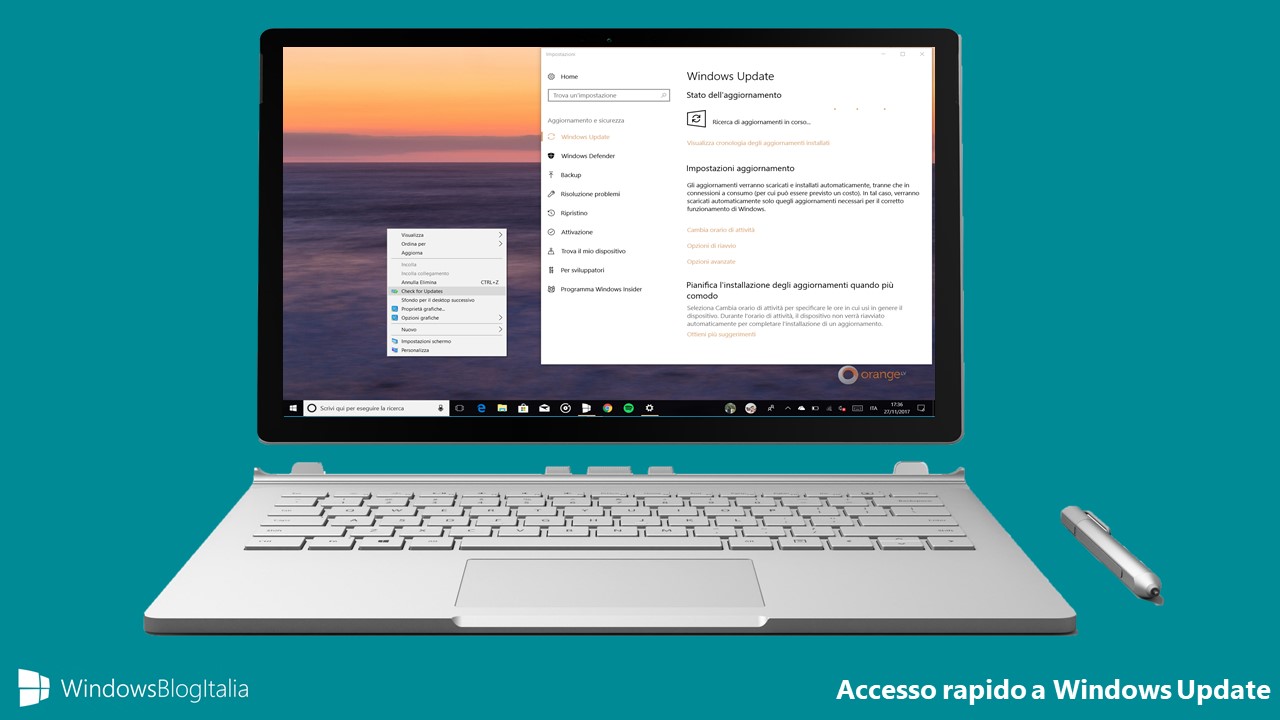 Accesso rapido aggiornamenti Windows Update