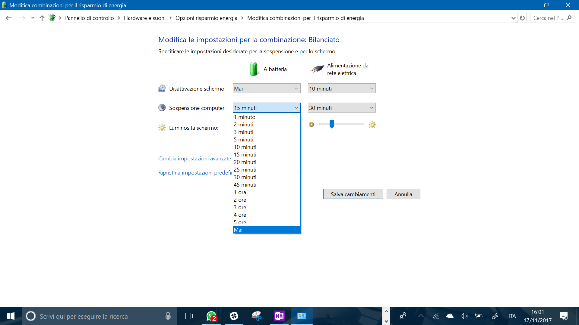 calibrare la batteria del laptop windows 10