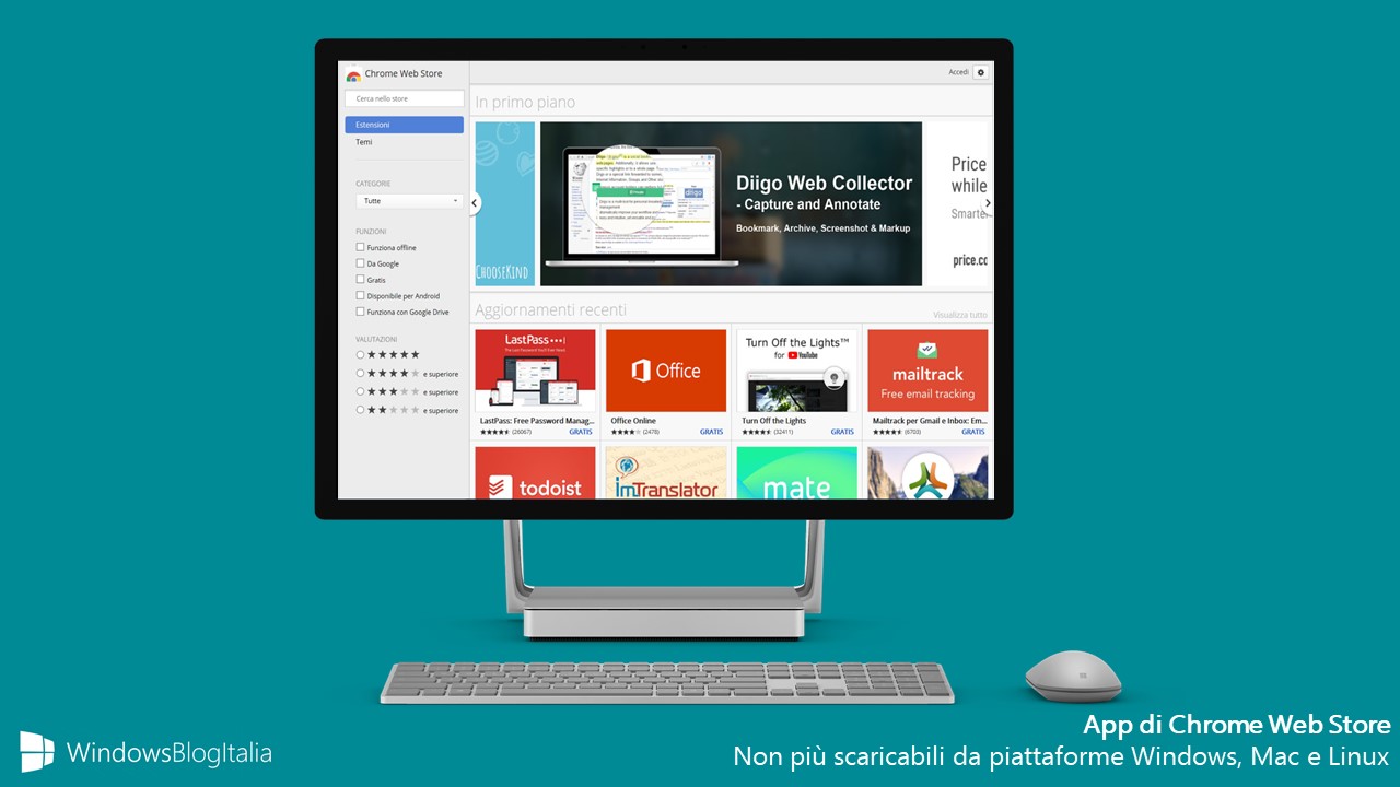 Cancellate le app dal Chrome Web Store