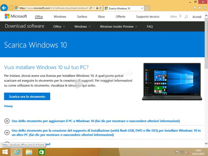 SCARICA WINDOWS 10 GRATIS LEGALMENTE