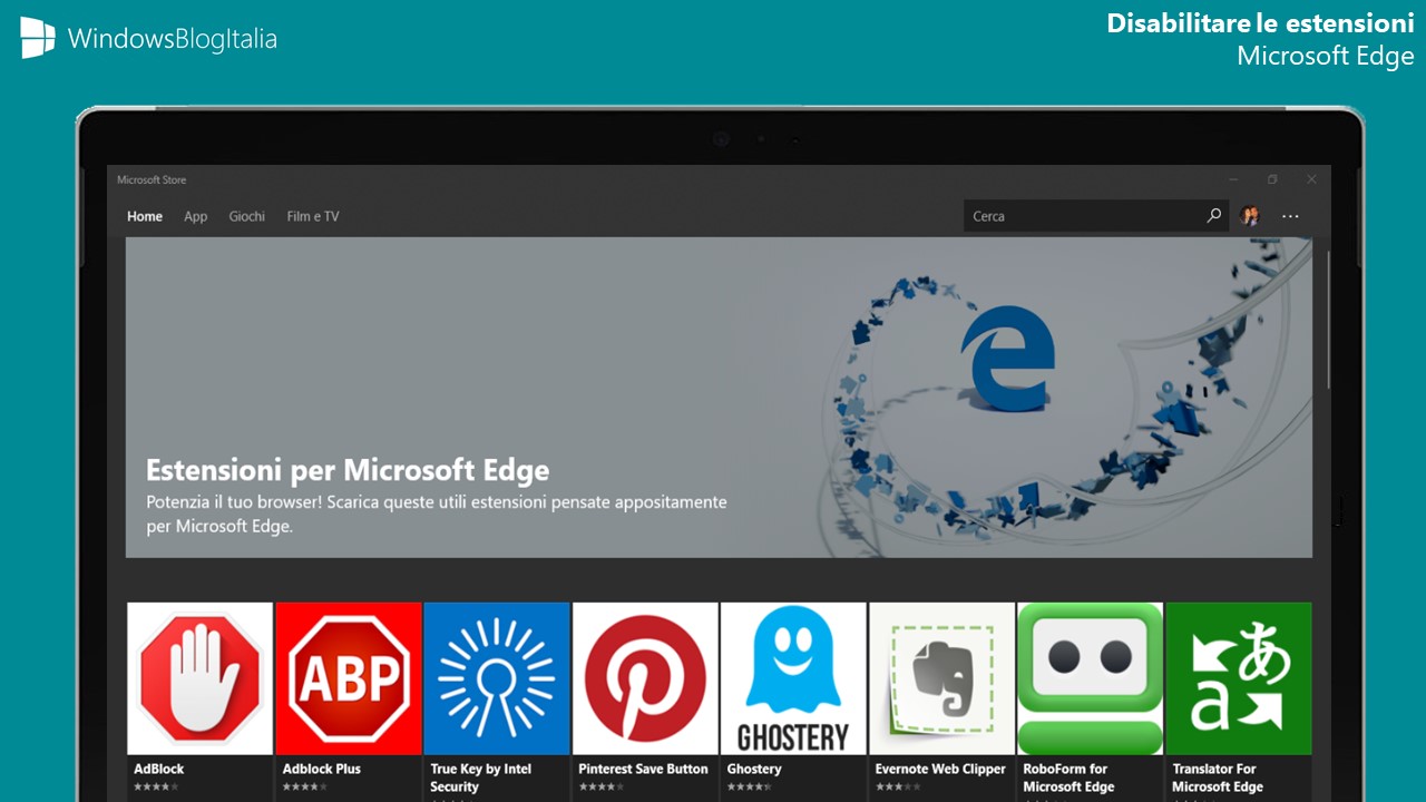 Come disattivare le Estensioni di Edge