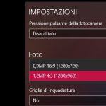 Fotocamera Windows maggior numero risoluzioni disponibili