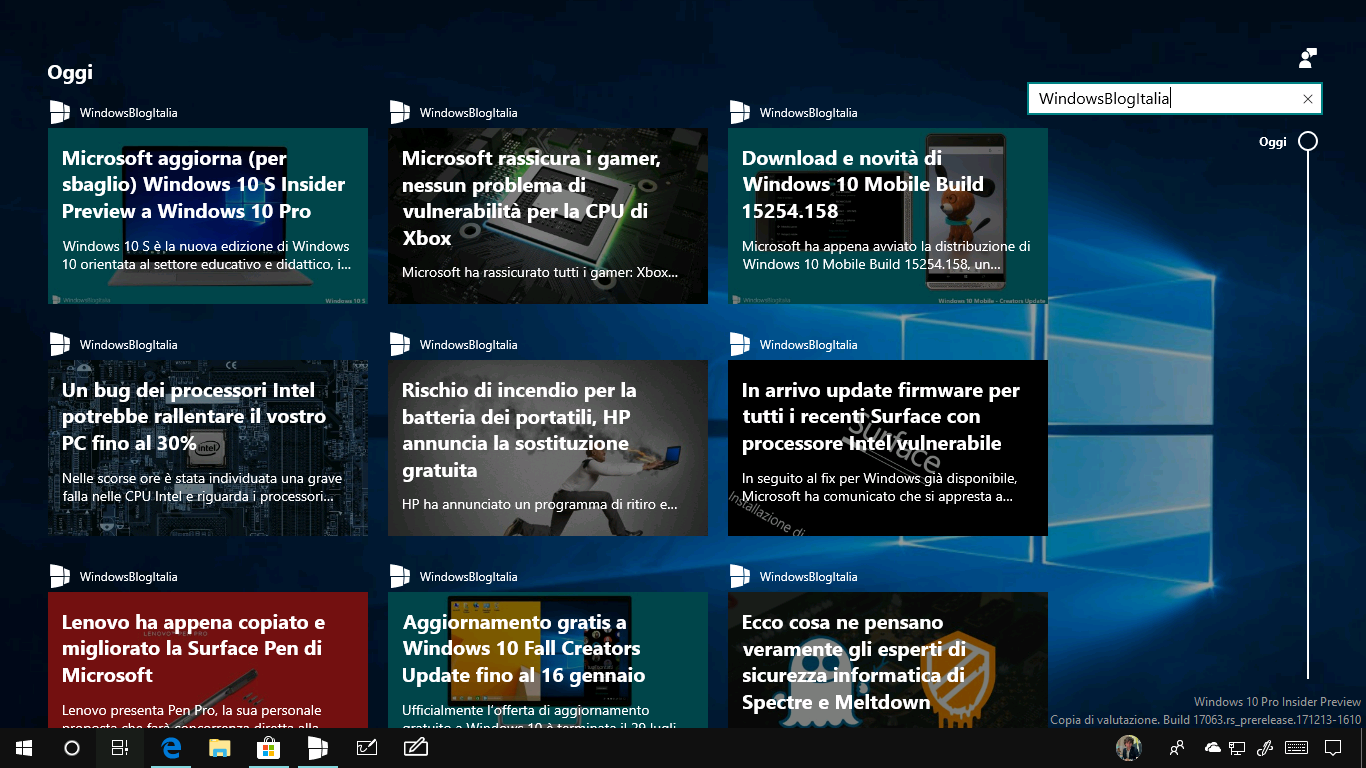 WindowsBlogItalia Timeline