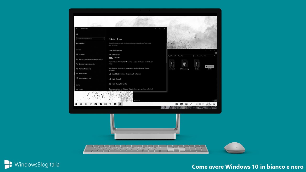 Windows 10 bianco nero