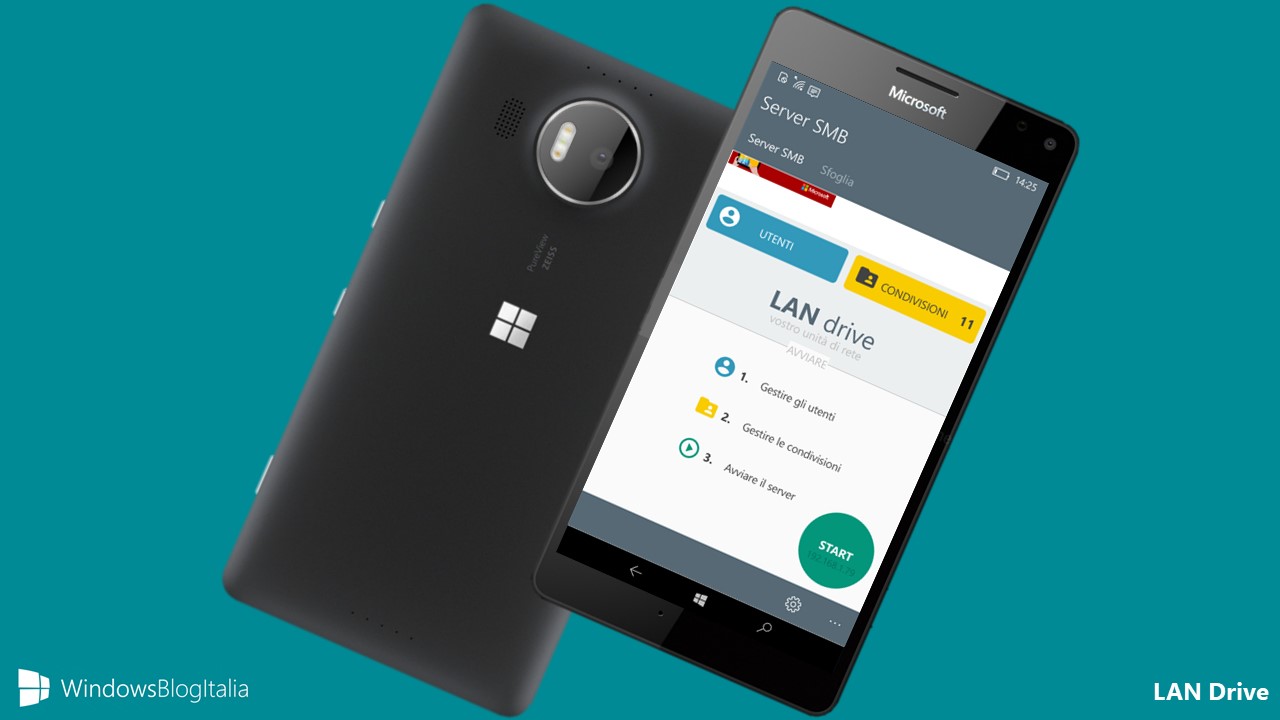 LAN Drive app SAMBA server Windows 10 Mobile