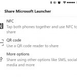 Microsoft Launcher Beta 4.6 menu condivisione