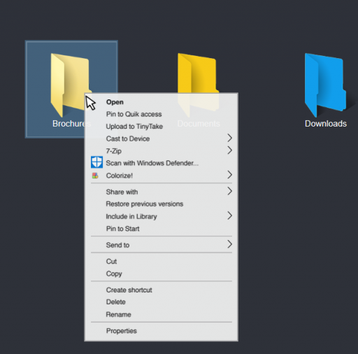 colora le cartelle di Windows 10