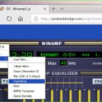 WinAmp2-js player musicale browser Edge Chrome Firefox Safari selezione skin
