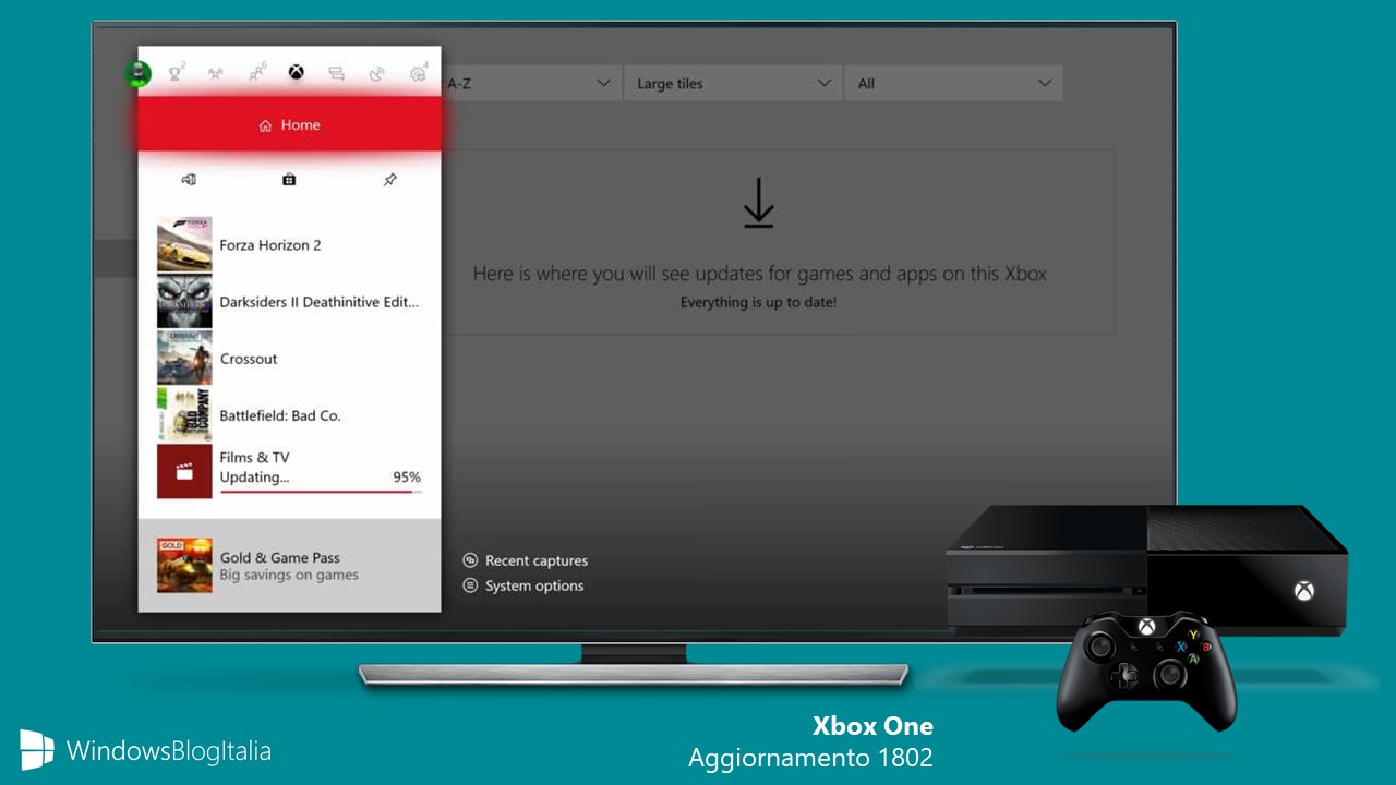 Xbox One aggiornamento 1802