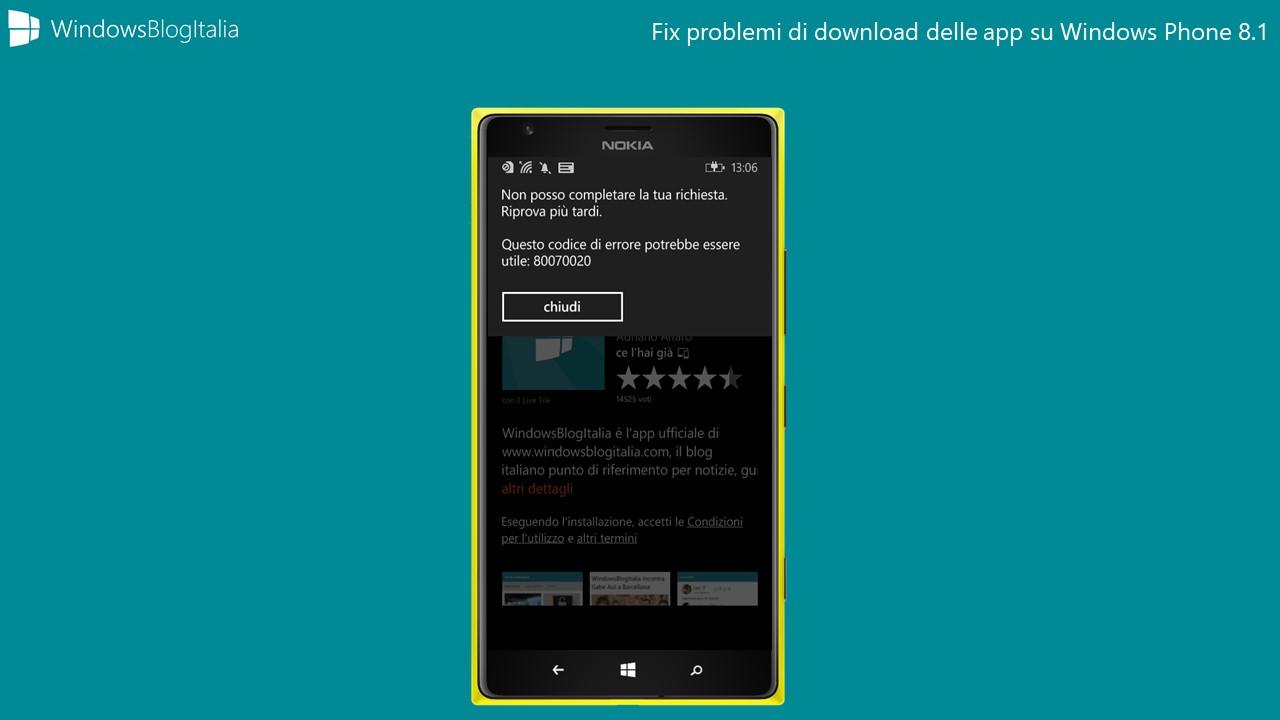 Fix problemi di download delle app su Windows Phone 8.1