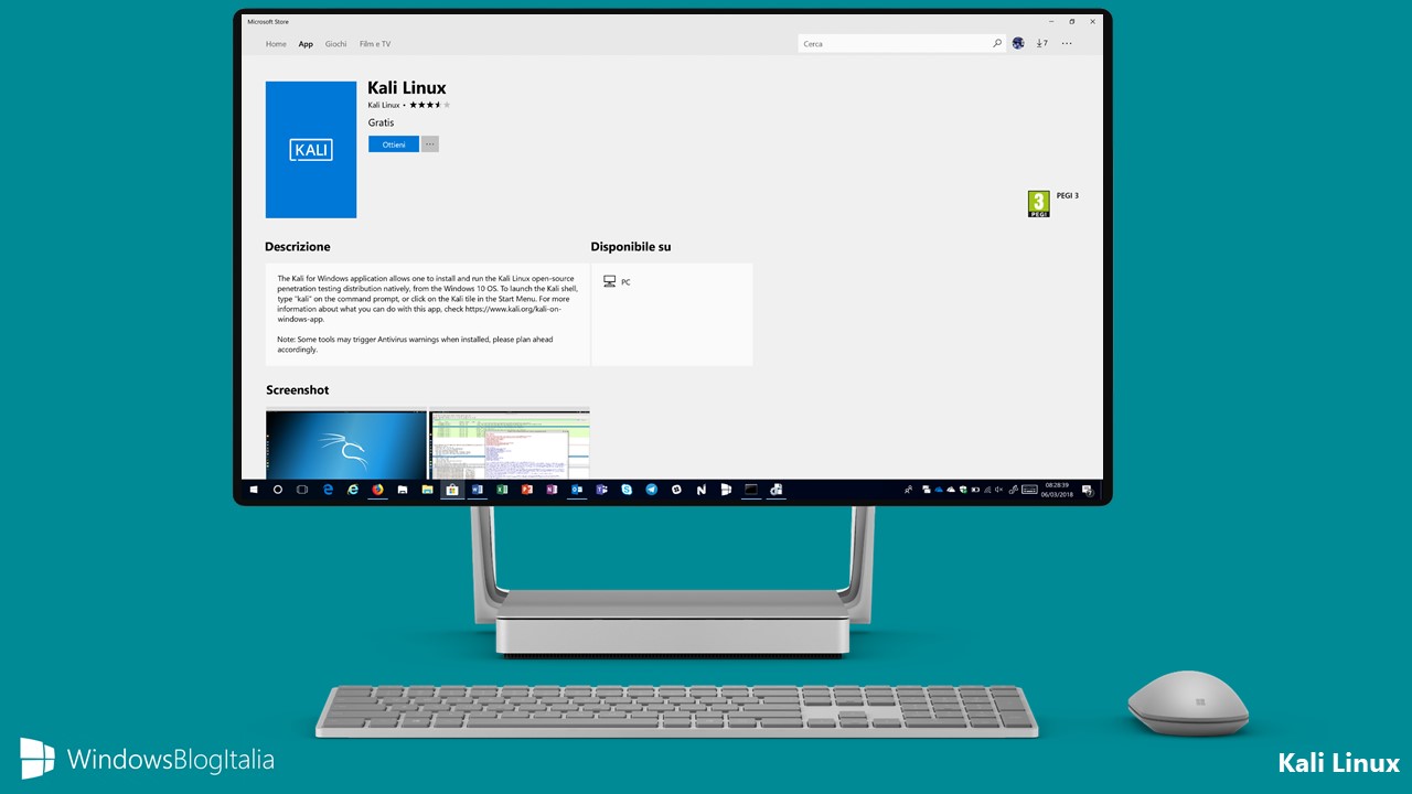 Download della distro Kali Linux dal Microsoft Store per ...