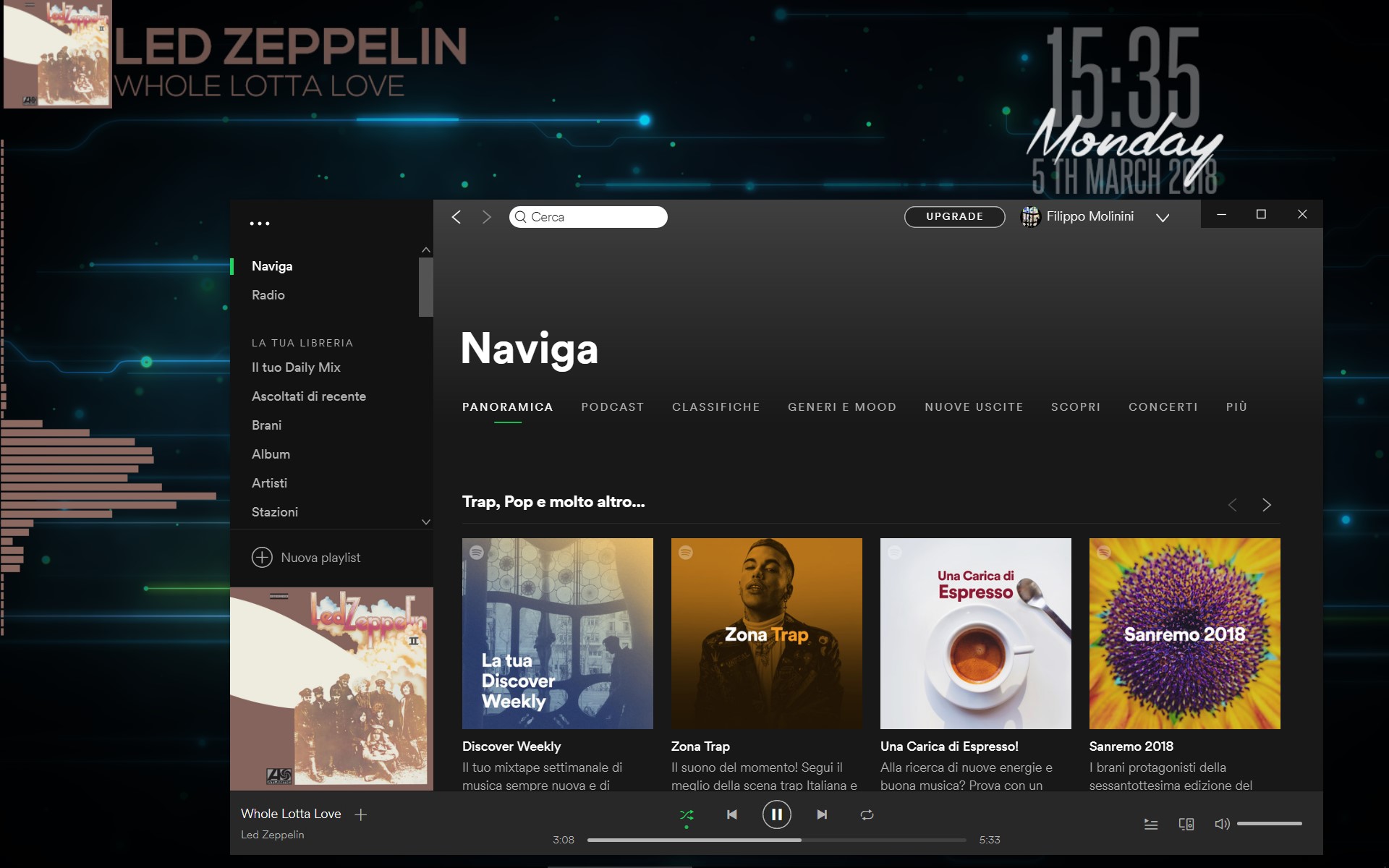 Spotify app Windows 10 nuova interfaccia utente