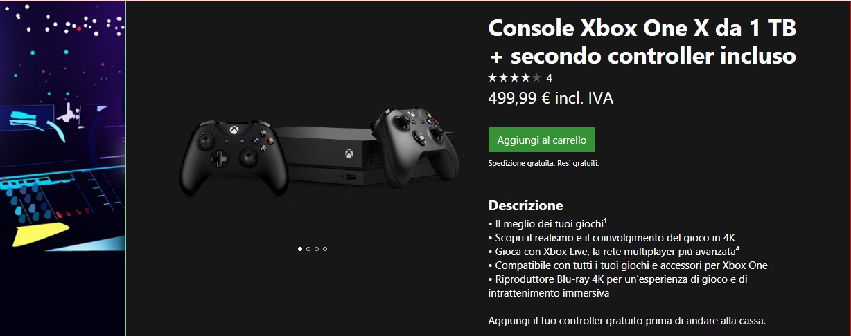 Xbox One X Microsoft Store online offerta