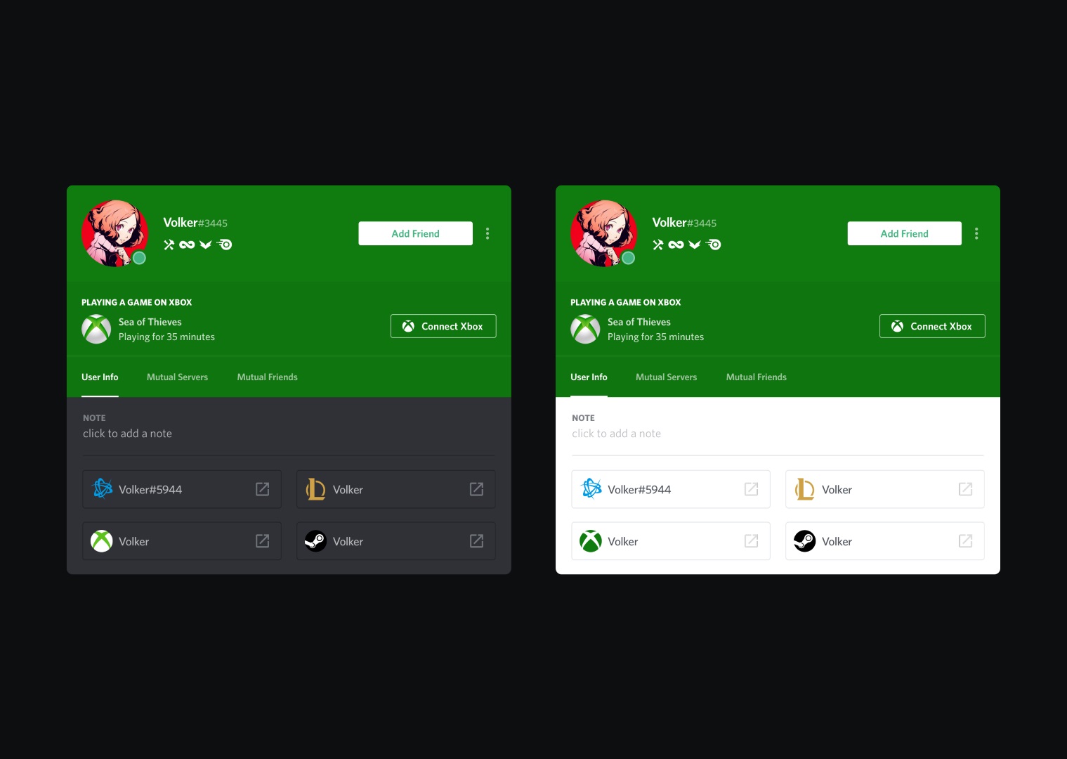 Profilo Xbox Live integrazione Discord