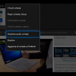 Xbox One Windows 10 Spring Creators Update Microsoft Edge disattiva audio scheda