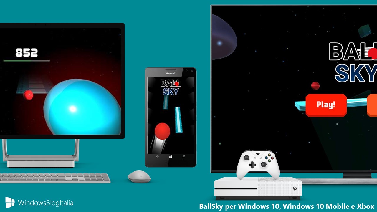 BallSky gioco PC tablet Windows 10 Xbox One smartphone Windows 10 Mobile