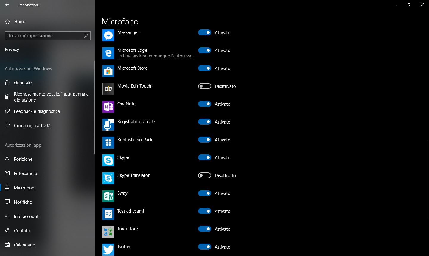 app accesso microfono