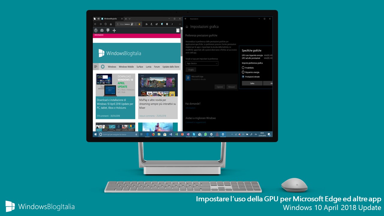 Impostazioni grafiche edge e altre app