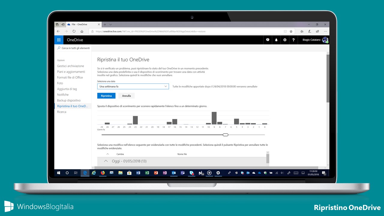 Ripristina il tuo OneDrive