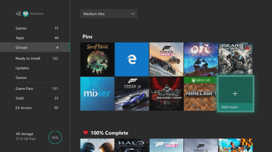 Xbox One aggiornamento giugno gruppi app giochi