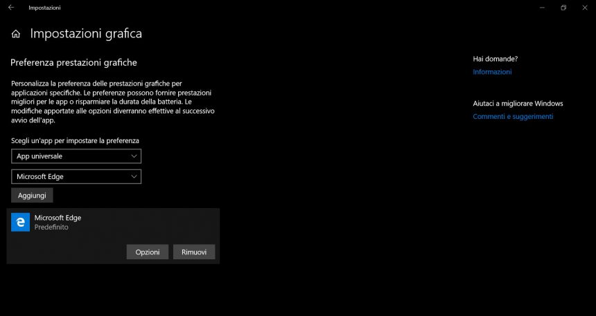 preferenze grafiche edge