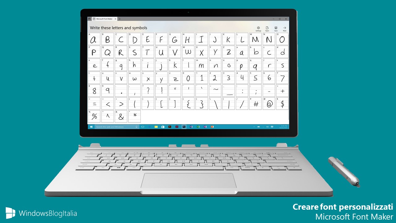 Creare font personalizzato Windows 10 Microsoft Font Maker