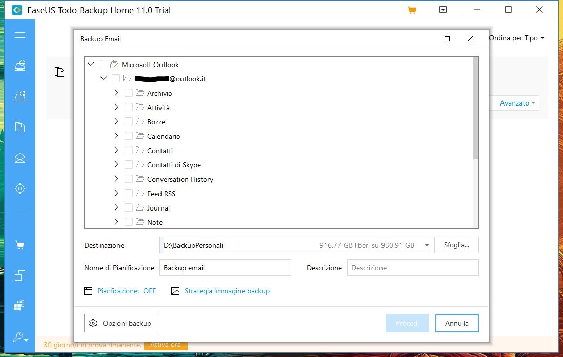 EaseUS Todo Backup Home 11.0 backup email