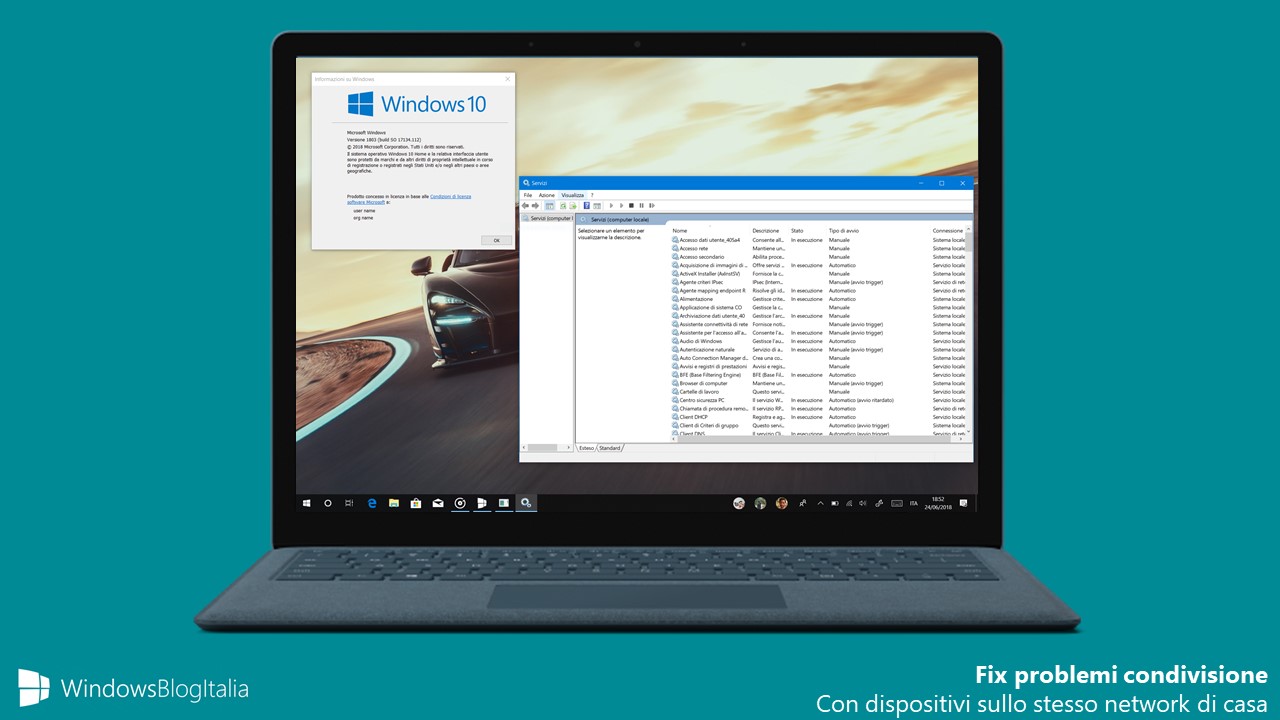 Fix problemi condivisione home network Windows 10 April 2018 Update