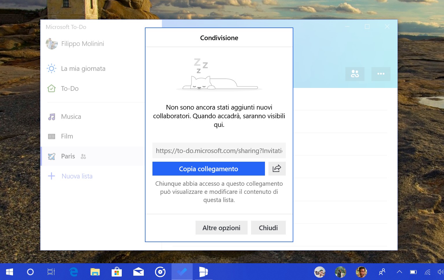 Microsoft To-Do condivisione liste
