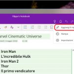 OneNote per Windows aggiungi riquadro nuova pagina Menu Start